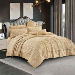 Jacquard Comforter Double 7-Piece Set, Gold