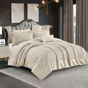Jacquard Comforter Double 7-Piece Set, Champagne