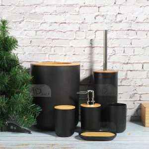 Bathroom Accessory Set 6Pcs/Set, Black