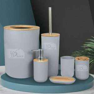 Bathroom Accessory Set 6Pcs/Set, Gray