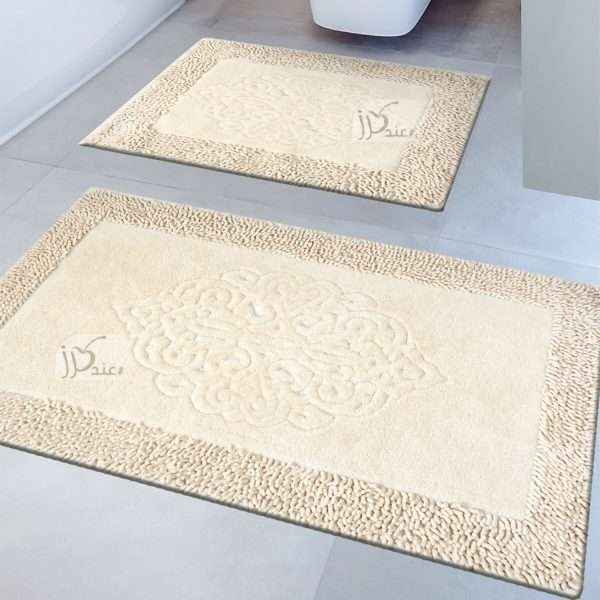 Rectangle 100% Cotton Bath Rug set, Creamy