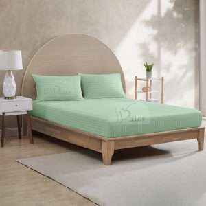 Striped Fitted Sheet Set Brown