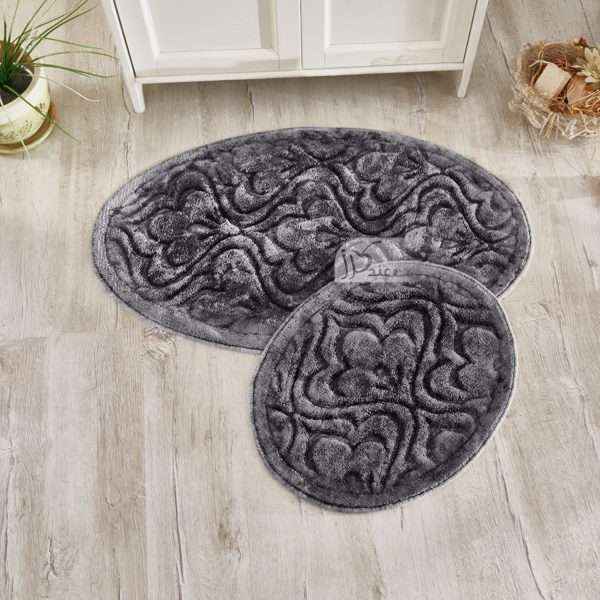 oval-Bath-mat-retro-set-Light-Turkish-cotton-Gray