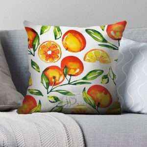 غطاء وسادة مُخمل برسومات برتقال