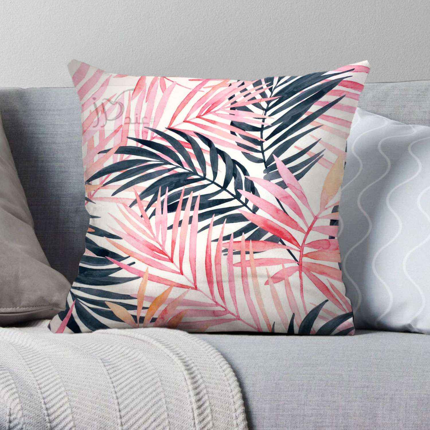 غطاء وسادة مُخمل بطبعات