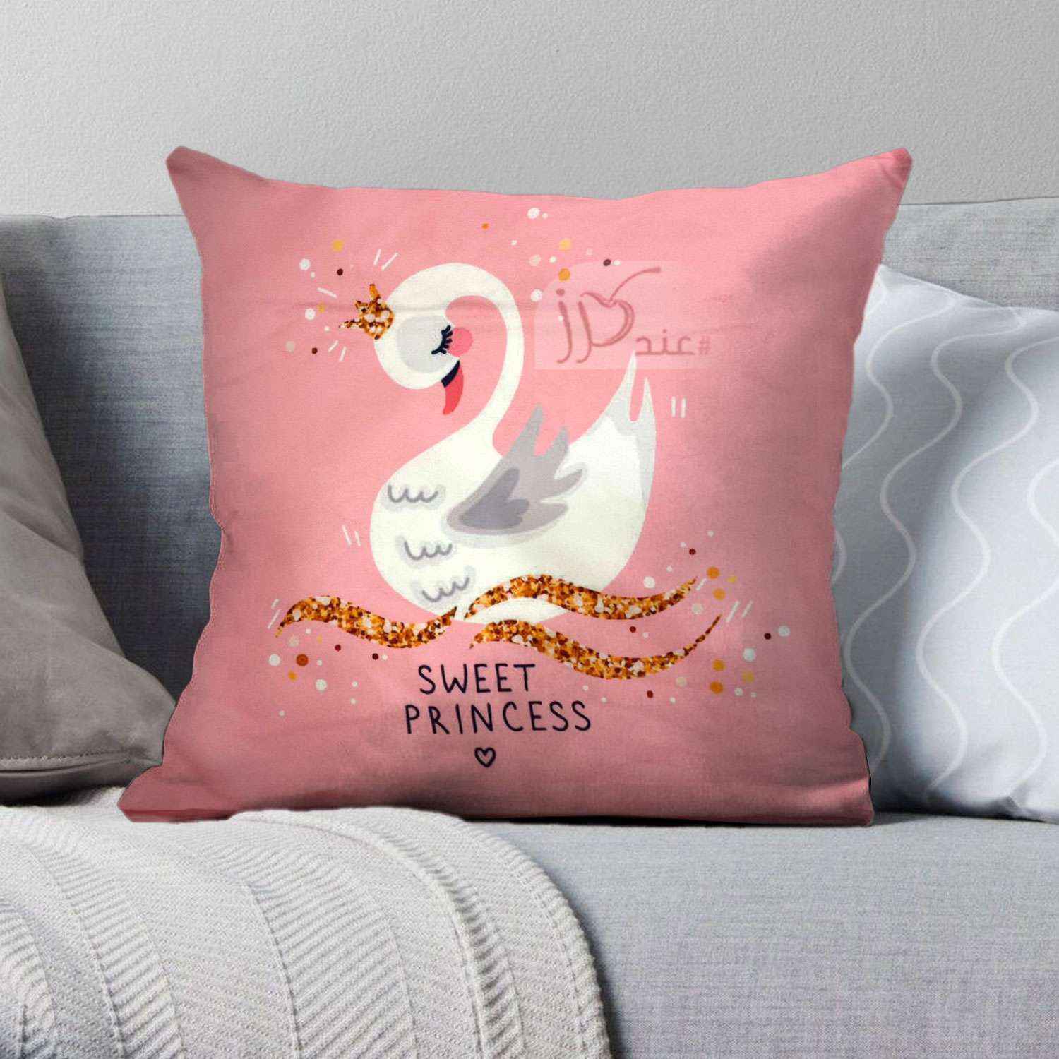 غطاء وسادة مُخمل بطبعات