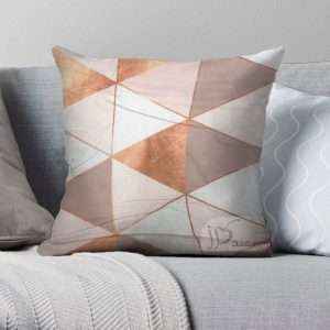 غطاء وسادة مُخمل بطبعات هندسية