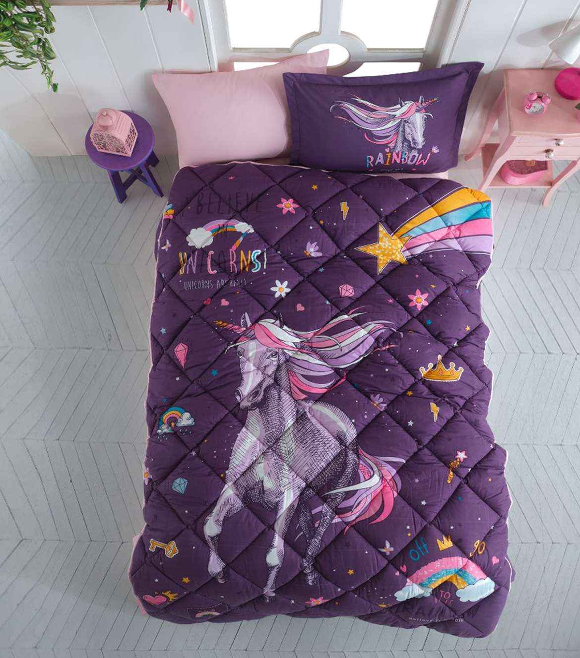 Unicorn twin size outlet comforter