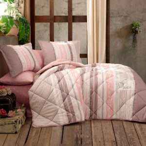 طقم لحاف صيفي بوجهين قطن تُركي مجوز 6 قطع