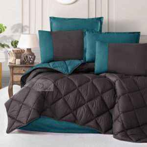 Reversible 100% Cotton Turkish Comforter King Size 6 PCS Set
