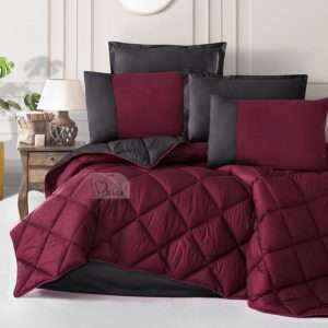 Reversible 100% Cotton Turkish Comforter King Size 6 PCS Set