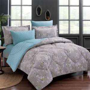 Reversible Floral Cotton 100% Comforter Set 7 Pcs