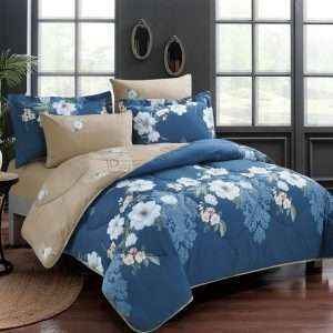 Reversible Floral Cotton 100% Comforter Set, 7 Pcs