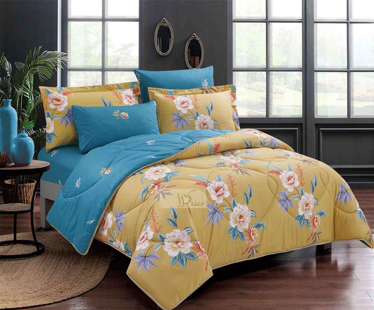 Blue and yellow outlet twin comforter sets