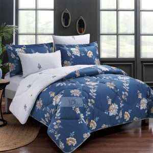 Reversible Floral Cotton 100% Comforter Set, 7 Pcs