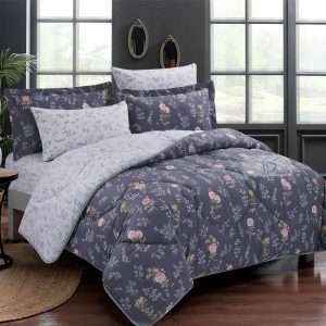 Reversible Floral Cotton 100% Comforter Set, 7 Pcs