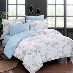 Reversible Floral Cotton 100% Comforter Set, 7 Pcs