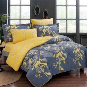 Reversible Floral Cotton 100% Comforter Set, 7 Pcs