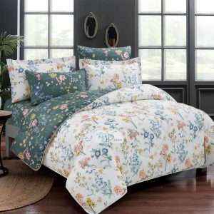 Reversible Floral Cotton 100% Comforter Set, 7 Pcs