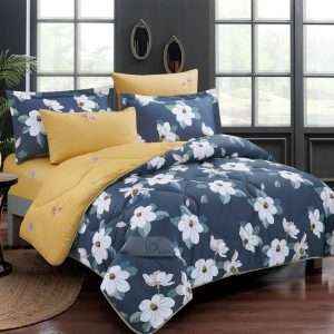 Reversible Floral Cotton 100% Comforter Set, 7 Pcs