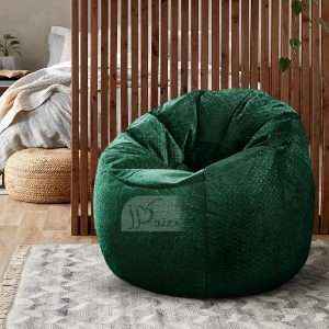 كرسي بين باج مخملي، أخضر