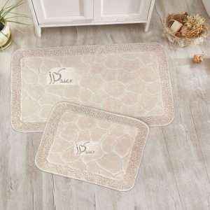 Rectangular 100% Cotton 2 piece Bath Rug Set