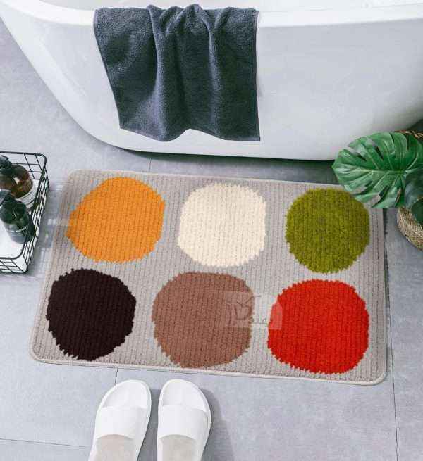 Retro Waterproof Bath Mat Soft Polyester Absorbent Anti-Slip (60X90cm)