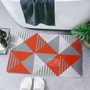 Retro Waterproof Bath Mat Soft Polyester Absorbent Anti-Slip (60X90cm)