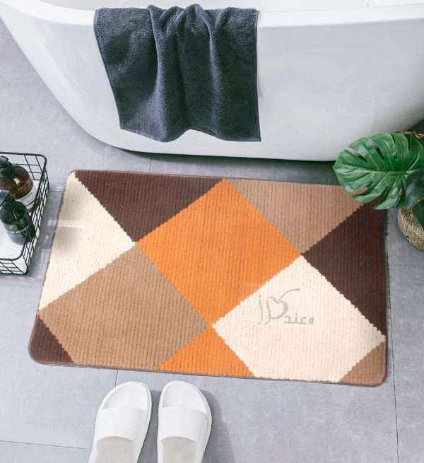 Retro Waterproof Bath Mat Soft Polyester Absorbent Anti-Slip (60X90cm)