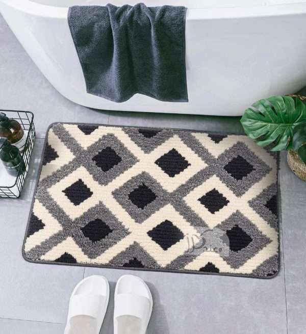 Waterproof Bath Mat Soft Polyester Absorbent Anti-Slip (60X90cm)