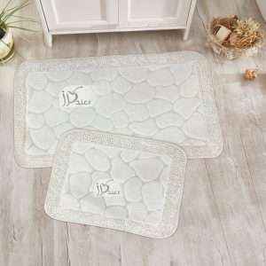 Rectangular 100% Cotton 2 piece Bath Rug Set