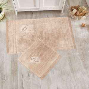 Rectangular 100% Cotton Crochet 2 piece Bath Rug Set