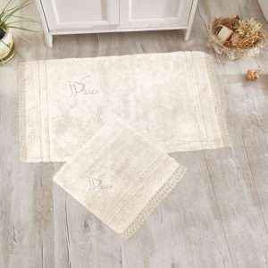 Rectangular 100% Cotton Crochet 2 piece Bath Rug Set