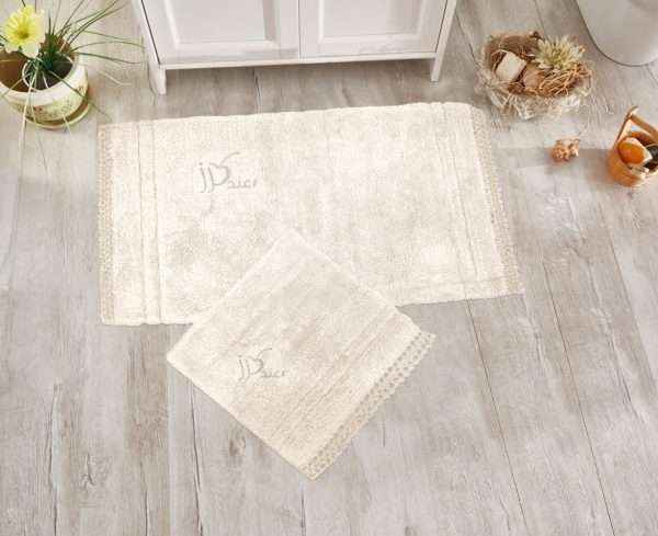Rectangular 100% Cotton Crochet 2 piece Bath Rug Set