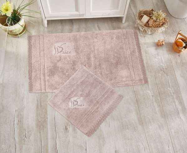 Rectangular 100% Cotton Crochet 2 piece Bath Rug Set