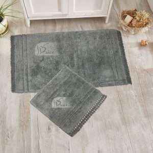 Rectangular 100% Cotton Crochet 2 piece Bath Rug Set
