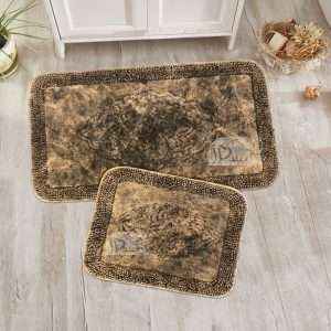 Rectangular 100% Cotton 2 piece Bath Rug Set