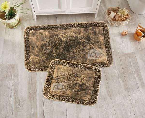 Rectangular 100% Cotton 2 piece Bath Rug Set