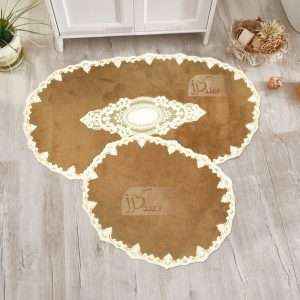 Cotton Lux Oval Turkish Bathmat set with French lace