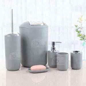 طقم إكسسوارات حمام بلاستيك 6 قطع