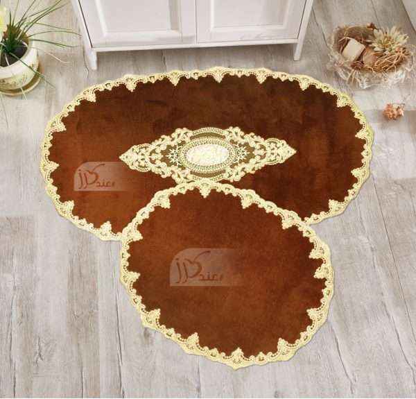 Cotton Lux Oval Turkish Bathmat set with French lace