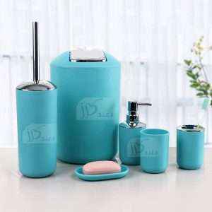 طقم إكسسوارات حمام بلاستيك 6 قطع