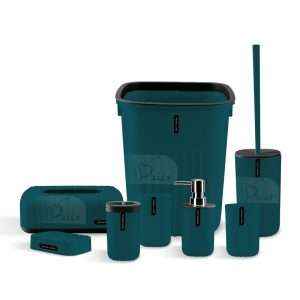 Matte Bathroom Accessory 8Pcs/Set, Caribbean Green