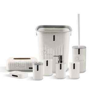 Matte Bathroom Accessory 8Pcs/Set, White