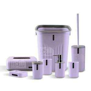 Matte Bathroom Accessory 8Pcs/Set, Purple