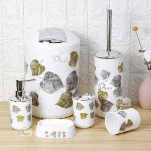 طقم إكسسوارات حمام بلاستيك 6 قطع