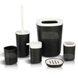 Matte Bathroom Accessory 6 Pcs/Set, Black