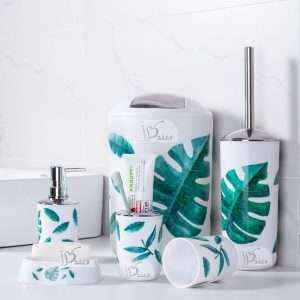 طقم إكسسوارات حمام بلاستيك 6 قطع