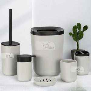 Matte Bathroom Accessory 6 Pcs/Set, Gray