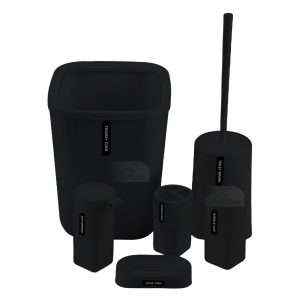 طقم إكسسوارات حمام بلاستيك 6 قطع